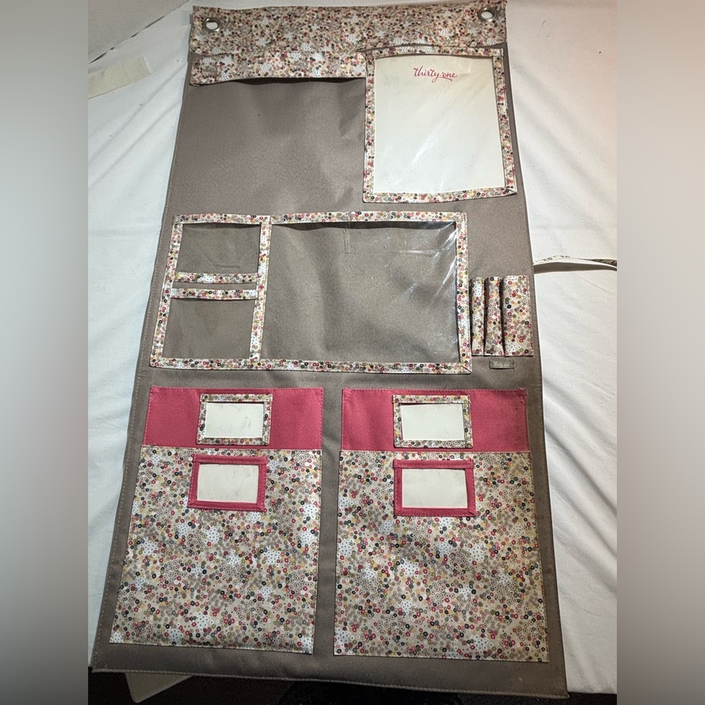 Thirty One Floral Hanging Organizer floral with Pink Accents